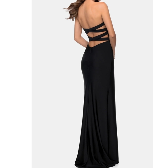 La Femme Black Strapless Gown Size 2 NWT - Picture 2 of 9